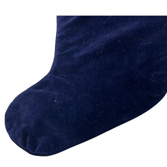 Vintage Wool Needlepoint Christmas Stocking Velvet Back Angel Peace Holiday - Picture 7 of 7